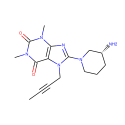 CC#CCn1c(N2CCC[C@@H](N)C2)nc2c1c(=O)n(C)c(=O)n2C ZINC000028825084