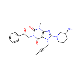 CC#CCn1c(N2CCC[C@@H](N)C2)nc2c1c(=O)n(CC(=O)c1ccccc1)c(=O)n2C ZINC000028825090