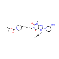 CC#CCn1c(N2CCC[C@@H](N)C2)nc2c1c(=O)n(CCCCC1CCN(C(=O)OC(C)C)CC1)c(=O)n2C ZINC001772606999