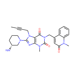 CC#CCn1c(N2CCC[C@@H](N)C2)nc2c1c(=O)n(Cc1cc(=O)n(C)c3ccccc13)c(=O)n2C ZINC000114291183