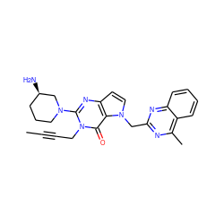 CC#CCn1c(N2CCC[C@@H](N)C2)nc2ccn(Cc3nc(C)c4ccccc4n3)c2c1=O ZINC000095603210