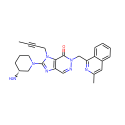 CC#CCn1c(N2CCC[C@@H](N)C2)nc2cnn(Cc3nc(C)cc4ccccc34)c(=O)c21 ZINC000003820589