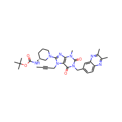 CC#CCn1c(N2CCC[C@@H](NC(=O)OC(C)(C)C)C2)nc2c1c(=O)n(Cc1ccc3nc(C)c(C)nc3c1)c(=O)n2C ZINC000114288852