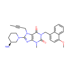 CC#CCn1c(N2CCC[C@H](N)C2)nc2c1c(=O)n(Cc1ccc(OC)c3ccccc13)c(=O)n2C ZINC000034210422