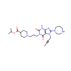 CC#CCn1c(N2CCCNCC2)nc2c1c(=O)n(CCCN1CCC(C(=O)OC(C)C)CC1)c(=O)n2C ZINC001772574714