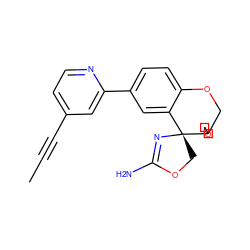 CC#Cc1ccnc(-c2ccc3c(c2)[C@]2(COC(N)=N2)C2(COC2)CO3)c1 ZINC000149002393