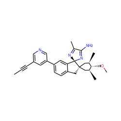 CC#Cc1cncc(-c2ccc3c(c2)[C@@]2(N=C(C)C(N)=N2)[C@]2(C3)C[C@H](C)[C@@H](OC)[C@H](C)C2)c1 ZINC001772600490