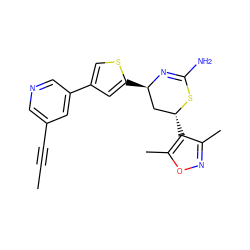 CC#Cc1cncc(-c2csc([C@@H]3C[C@@H](c4c(C)noc4C)SC(N)=N3)c2)c1 ZINC000221390421