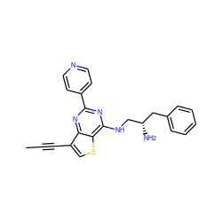 CC#Cc1csc2c(NC[C@@H](N)Cc3ccccc3)nc(-c3ccncc3)nc12 ZINC000223684777