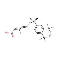 CC(/C=C/[C@@H]1C[C@]1(C)c1ccc2c(c1)C(C)(C)CCC2(C)C)=C\C(=O)O ZINC000001550770