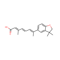 CC(/C=C/C=C(\C)c1ccc2c(c1)C(C)(C)CO2)=C\C(=O)O ZINC000013781194