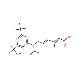 CC(/C=C/CN(c1cc(C(C)(C)C)cc2c1CCC2(C)C)C(C)C)=C\C(=O)O ZINC000053268020