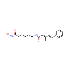 CC(/C=C/c1ccccc1)=C\C(=O)NCCCCCC(=O)NO ZINC000045498626