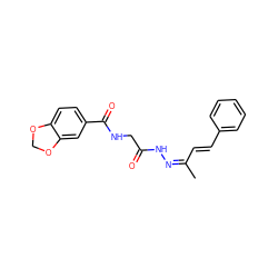 CC(/C=C/c1ccccc1)=N/NC(=O)CNC(=O)c1ccc2c(c1)OCO2 ZINC000005005638