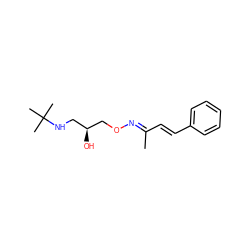 CC(/C=C/c1ccccc1)=N\OC[C@@H](O)CNC(C)(C)C ZINC000027657680