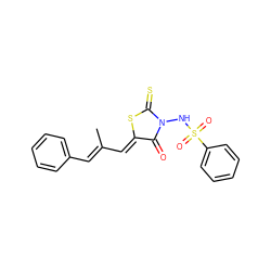 CC(/C=C1\SC(=S)N(NS(=O)(=O)c2ccccc2)C1=O)=C\c1ccccc1 ZINC000008828411