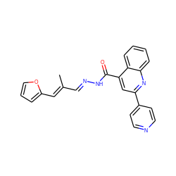 CC(/C=N/NC(=O)c1cc(-c2ccncc2)nc2ccccc12)=C\c1ccco1 ZINC000004619611