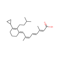 CC(=C/C=C/C(C)=C/C(=O)O)/C=C1\CCCC(C2CC2)=C1CCC(C)C ZINC000035813958