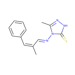 CC(=C/c1ccccc1)/C=N/n1c(C)n[nH]c1=S ZINC000006056440