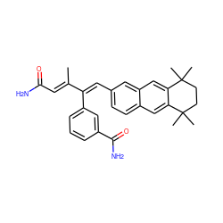 CC(=C\C(N)=O)/C(=C/c1ccc2cc3c(cc2c1)C(C)(C)CCC3(C)C)c1cccc(C(N)=O)c1 ZINC000027880611