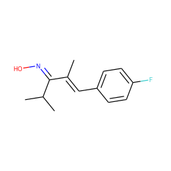 CC(=C\c1ccc(F)cc1)/C(=N/O)C(C)C ZINC000116359721