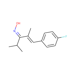 CC(=C\c1ccc(F)cc1)/C(=N\O)C(C)C ZINC000140855978