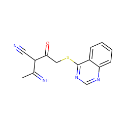 CC(=N)C(C#N)C(=O)CSc1ncnc2ccccc12 ZINC000101511522