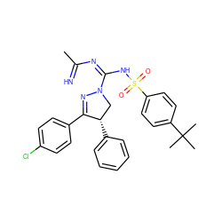 CC(=N)N=C(NS(=O)(=O)c1ccc(C(C)(C)C)cc1)N1C[C@H](c2ccccc2)C(c2ccc(Cl)cc2)=N1 ZINC001772625267