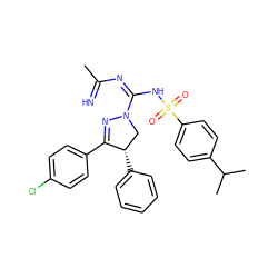 CC(=N)N=C(NS(=O)(=O)c1ccc(C(C)C)cc1)N1C[C@H](c2ccccc2)C(c2ccc(Cl)cc2)=N1 ZINC001772628721