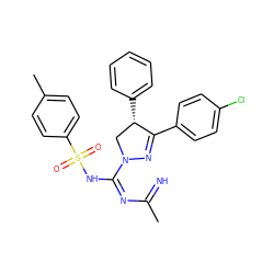 CC(=N)N=C(NS(=O)(=O)c1ccc(C)cc1)N1C[C@H](c2ccccc2)C(c2ccc(Cl)cc2)=N1 ZINC001772634886