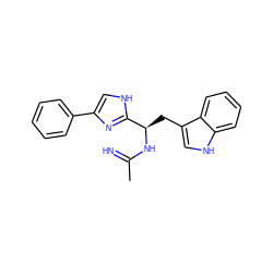 CC(=N)N[C@H](Cc1c[nH]c2ccccc12)c1nc(-c2ccccc2)c[nH]1 ZINC000028094924