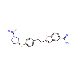 CC(=N)N1CC[C@H](Oc2ccc(CCc3cc4cc(C(=N)N)ccc4o3)cc2)C1 ZINC000013735935