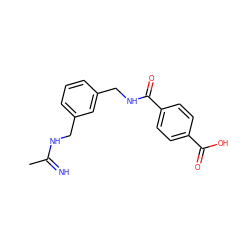 CC(=N)NCc1cccc(CNC(=O)c2ccc(C(=O)O)cc2)c1 ZINC000474609844