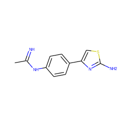 CC(=N)Nc1ccc(-c2csc(N)n2)cc1 ZINC000026726632