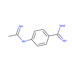 CC(=N)Nc1ccc(C(=N)N)cc1 ZINC000026716967