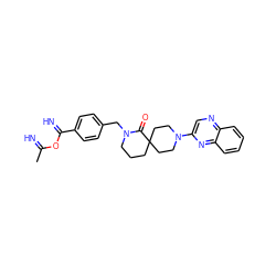 CC(=N)OC(=N)c1ccc(CN2CCCC3(CCN(c4cnc5ccccc5n4)CC3)C2=O)cc1 ZINC000096173147