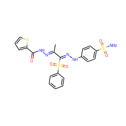 CC(=N\NC(=O)c1cccs1)/C(=N/Nc1ccc(S(N)(=O)=O)cc1)S(=O)(=O)c1ccccc1 ZINC000103230491