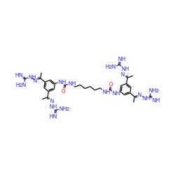 CC(=NNC(=N)N)c1cc(NC(=O)NCCCCCCNC(=O)Nc2cc(C(C)=NNC(=N)N)cc(C(C)=NNC(=N)N)c2)cc(C(C)=NNC(=N)N)c1 ZINC000299815749