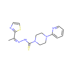 CC(=NNC(=S)N1CCN(c2ccccn2)CC1)c1nccs1 ZINC000254014617