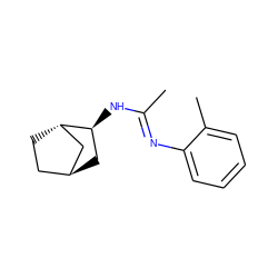 CC(=Nc1ccccc1C)N[C@H]1C[C@H]2CC[C@H]1C2 ZINC000261176249