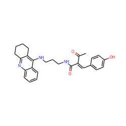 CC(=O)/C(=C\c1ccc(O)cc1)C(=O)NCCCNc1c2c(nc3ccccc13)CCCC2 ZINC001772630877