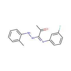 CC(=O)/C(=N\c1cccc(F)c1)NNc1ccccc1C ZINC000003972206