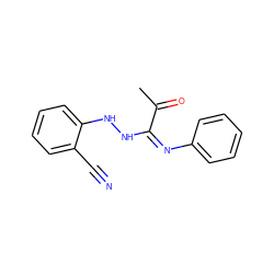 CC(=O)/C(=N\c1ccccc1)NNc1ccccc1C#N ZINC000013473602