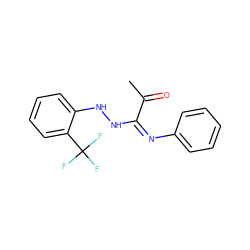 CC(=O)/C(=N\c1ccccc1)NNc1ccccc1C(F)(F)F ZINC000013473587