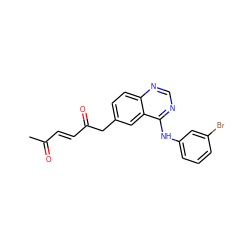 CC(=O)/C=C/C(=O)Cc1ccc2ncnc(Nc3cccc(Br)c3)c2c1 ZINC000040860292