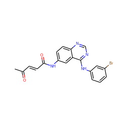 CC(=O)/C=C/C(=O)Nc1ccc2ncnc(Nc3cccc(Br)c3)c2c1 ZINC000013861822