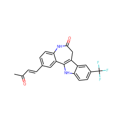 CC(=O)/C=C/c1ccc2c(c1)-c1[nH]c3ccc(C(F)(F)F)cc3c1CC(=O)N2 ZINC000013532063