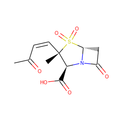 CC(=O)/C=C\[C@@]1(C)[C@H](C(=O)O)N2C(=O)C[C@H]2S1(=O)=O ZINC000027206935