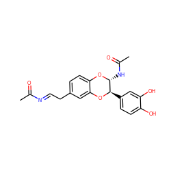 CC(=O)/N=C/Cc1ccc2c(c1)O[C@H](c1ccc(O)c(O)c1)[C@@H](NC(C)=O)O2 ZINC000299851725