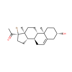 CC(=O)[C@@]1(Br)CC[C@H]2[C@@H]3CC=C4C[C@@H](O)CC[C@]4(C)[C@H]3CC[C@@]21C ZINC000013759932